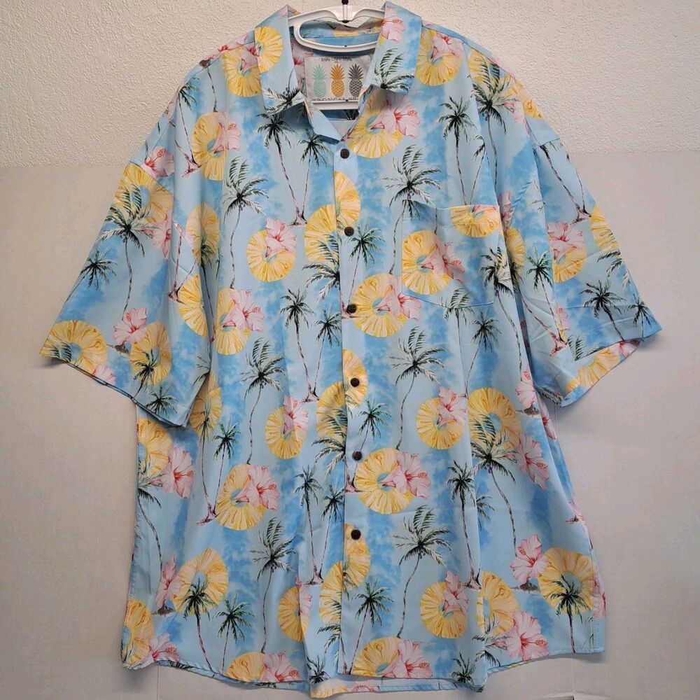 Tropical Bros Button Up Hawaiian Shirt Pineapples Mens 2XL